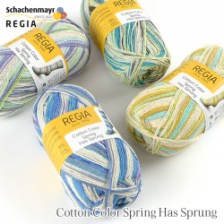 毛糸 輸入 ソックヤーン / Schachenmayr(シャッヘンマイヤー) REGIA(レギア) Cotton Color Spring Has Sprung (コットンカラースプリングハズスプラング) 春夏