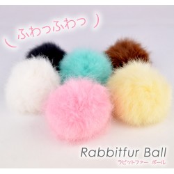 【定形外郵便対応可】ラビットファー ボール-Rabbitfur Ball やわらかな毛並みの天然ラビットファーで作ったふわふわボール【チャーム｜アクセサリー｜ポンポン】