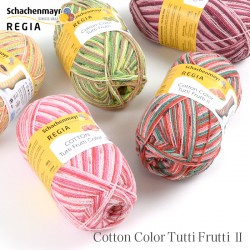 毛糸 輸入 ソックヤーン / Schachenmayr(シャッヘンマイヤー) REGIA(レギア) Cotton Color Tutti Frutti 2 (コットンカラートゥッティフルッティ2) 春夏