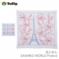 刺し子 キット / Tulip(チューリップ) 花ふきん SASHIKO WORLD France 1